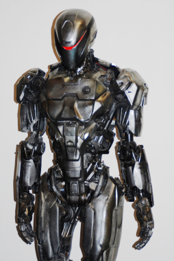 RoboCop suit and helmet designed and produced by Legacy Effects using Stratasys Objet Connex multi-material 3D printing.