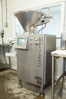 Reiser’s Vemag brand Lucky Linker is a very robust and complete all-in-one sausage-making machine.