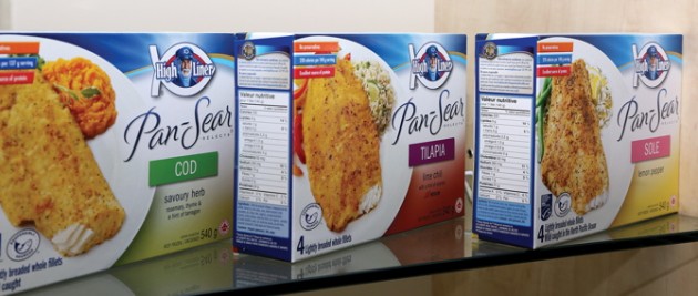 Featuring the company’s iconic Captain High Liner brand logo and graphics, the vast majority of value-added boxed frozen fish products, including the bestselling Pan-Sear and Signature brands above, nowadays bear a legible, internationally-recognized MSC (Marine Stewardship Council) ‘eco-label’ validating the product is sourced from sustainable stocks.
