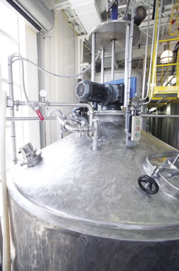An SEW-Eurodrive motor helps power the brewing process at Flying Monkeys Craft Brewery.