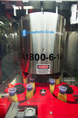 A Pneumatic Scale bottle orienter ensures each cap opening is always at the front.