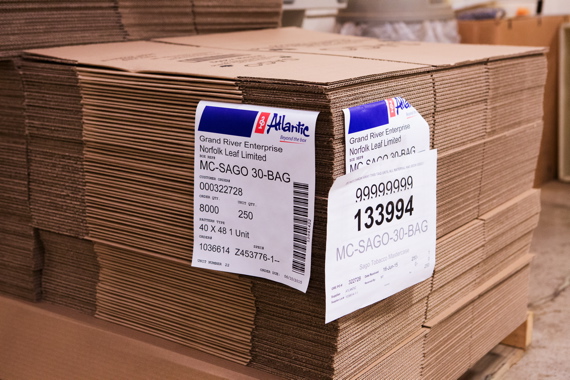Atlantic Packaging Products supplies Grand River Enterprises with all its corrugated shipping cases.