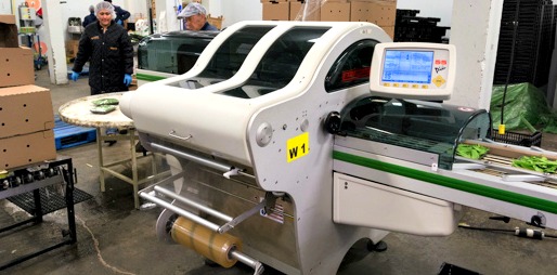 The Fabbri Model 55 Plus stretch wrapping machine from Reiser can overwrap up to 55 trays per minute.