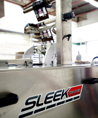 All of the Sleek Wrapper flowwrapping machines manufactured by Paxiom feature sanitary stainless-steel surfaces to meet all stringent requirements for food safety.
