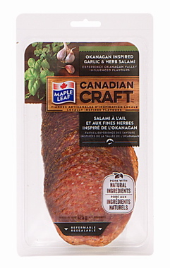 mapleleafokanaganinspiredgarlicherbsalami